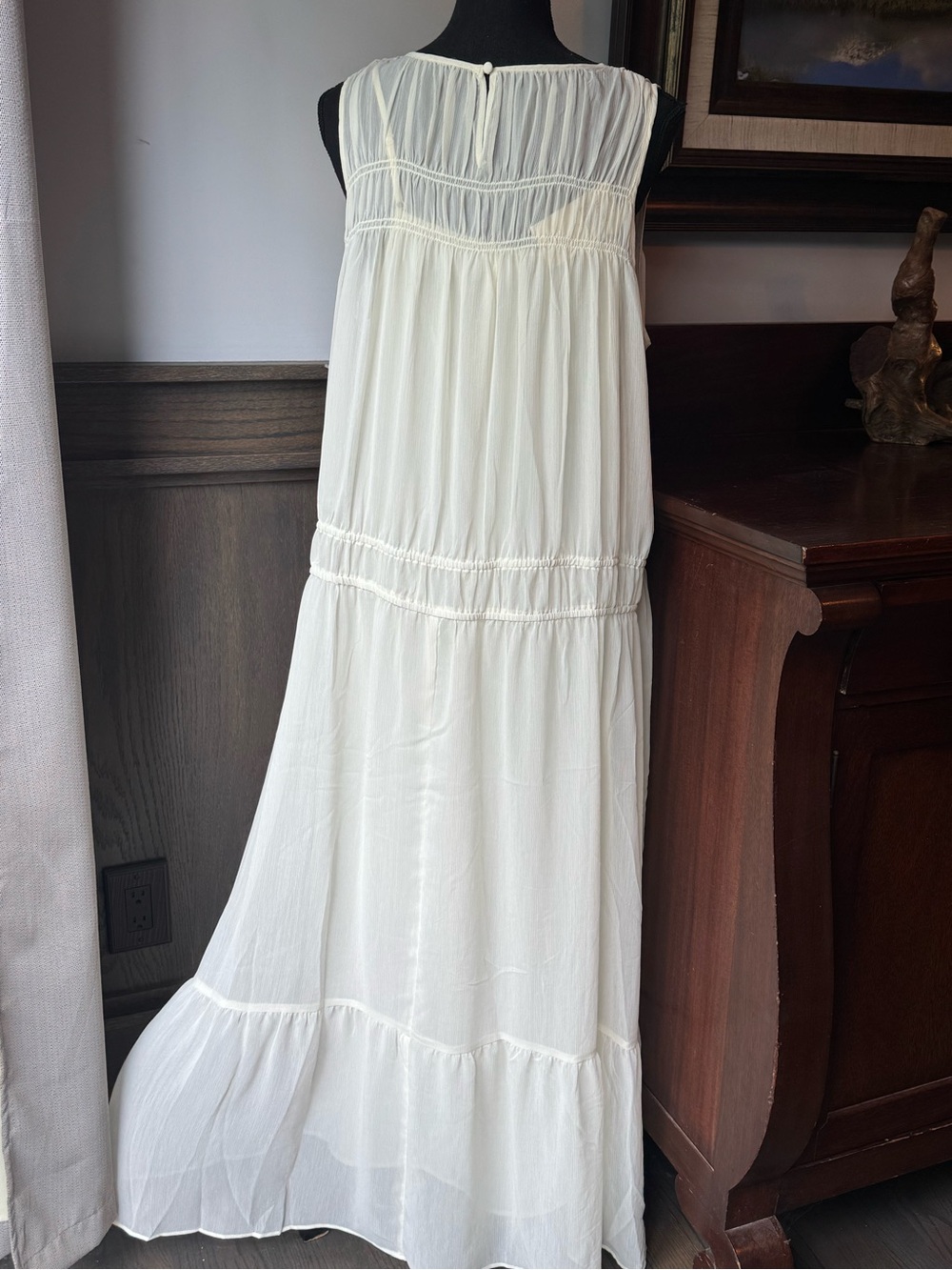 a new day Cream Sleeveless Tiered Maxi Dress xl nwt - Picture 5 of 9